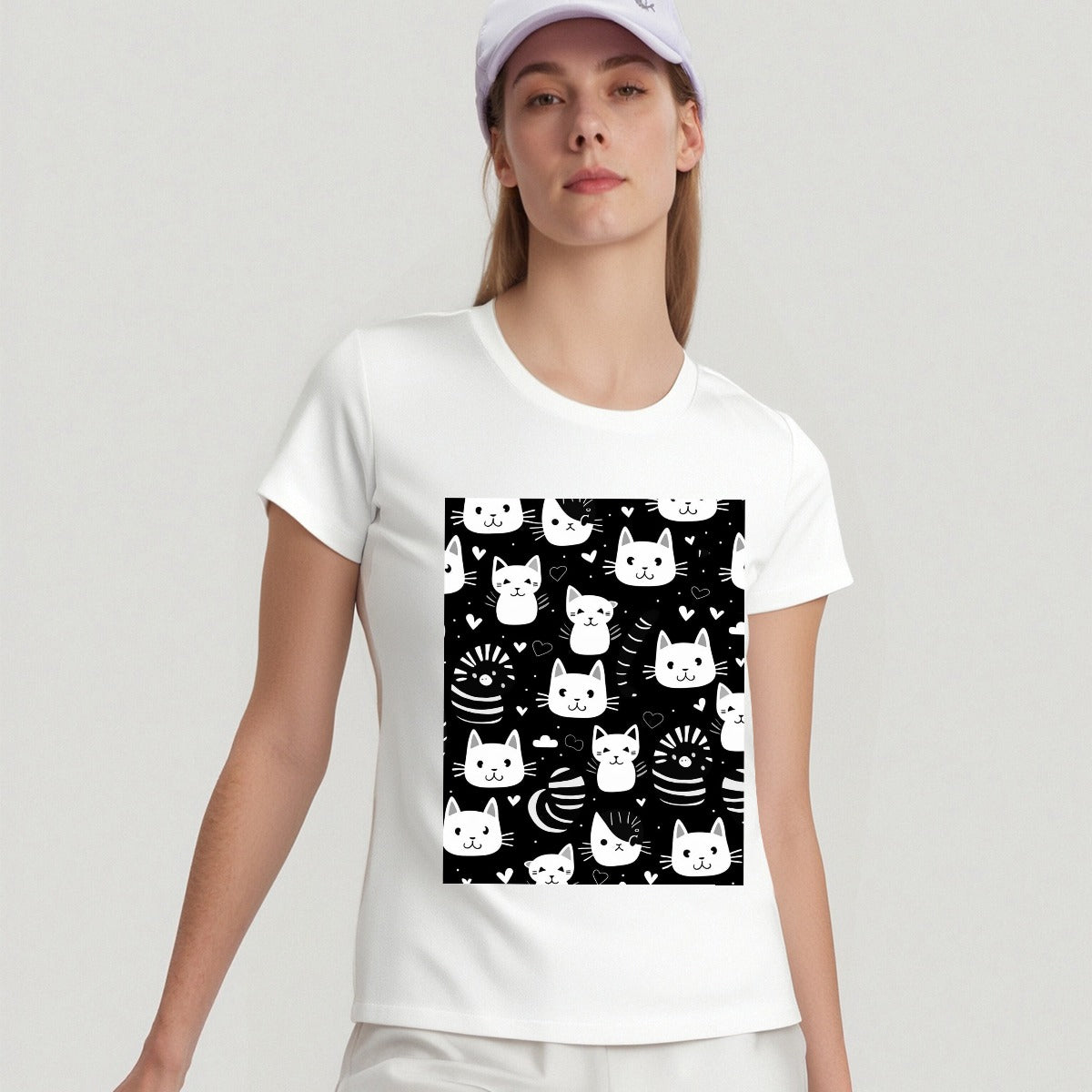 Women's Round-Neck Short-Sleeved T-Shirt For the USA|200GSM Cotton DTF