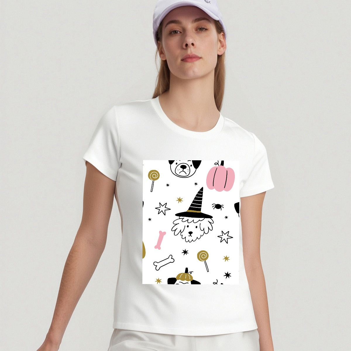 Women's Round-Neck Short-Sleeved T-Shirt For the USA|200GSM Cotton DTF