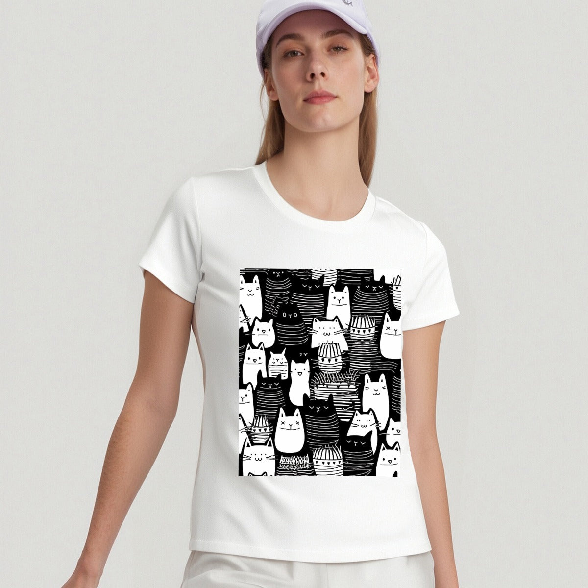 Women's Round-Neck Short-Sleeved T-Shirt For the USA|200GSM Cotton DTF