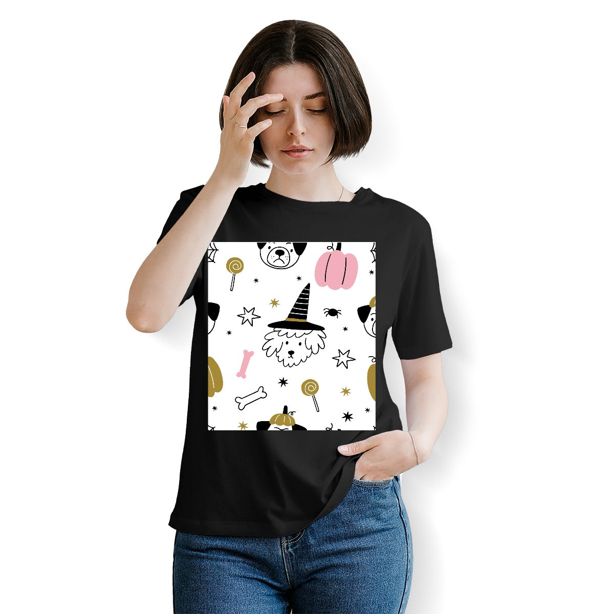 Women's Essential Crew Neck T-Shirt For The USA|180GSM Front DTF